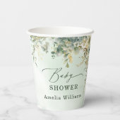 植物性ユーカリフラワーグリーン金ゴールド 紙コップ (裏面)