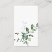 植物性ユーカリブライダルシャワーQRレジストリ エンクロージャーカード (裏面)