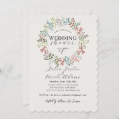植物性ユーカリプタスリーフリースウェディングシャワー 招待状 (正面/裏面)
