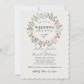 植物性ユーカリプタスリーフリースウェディングシャワー 招待状 (正面)