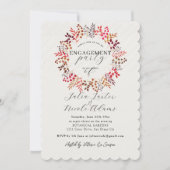 植物性ユーカリプタスリーフリース婚約パーティ 招待状 (正面)