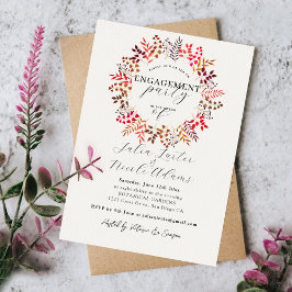 植物性ユーカリプタスリーフリース婚約パーティ 招待状