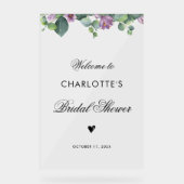 植物性ユーカリプタス文字ブライダルシャワー アクリルサイン (正面)