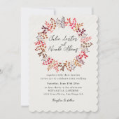 植物性ユーカリプタス離れグリーンリース結婚ズ 招待状 (正面)