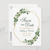 植物性ユーカリプトゥスグリーンザデイト金ゴールド 案内ポストカード (正面/裏面)