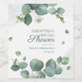 植物性ユーカリプトゥスグリーンリーブライダルシャワー ワインラベル (シングルラベル)