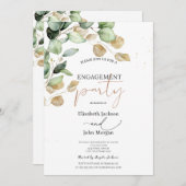 植物性ユーカリプトゥスグリーンリー婚約 招待状 (正面/裏面)