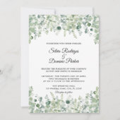 植物性ユーカリプトゥスグリーンリー結婚式招待状 招待状 (正面)