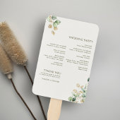 植物性ユーカリプトゥスグリーンリー金ゴールド結婚式 プログラム ハンドファン