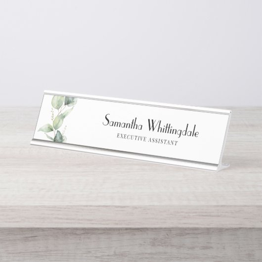 植物性ユーカリプロフェッショナルオフィスマネージャー デスクネームプレート (正面)