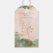 植物性ユーカリモダン抽象芸術水色 ギフトタグ (裏面)