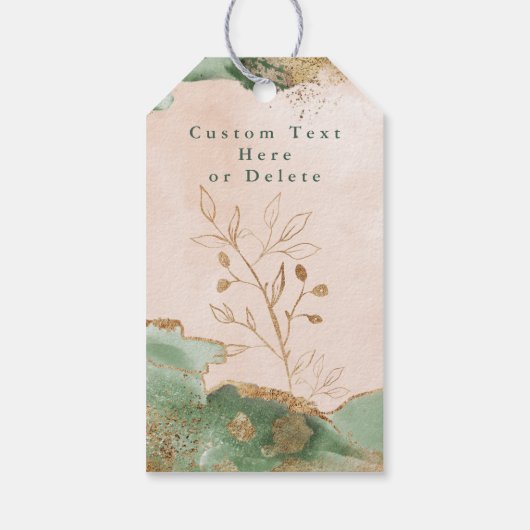 植物性ユーカリモダン抽象芸術水色 ギフトタグ (裏面)