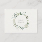 植物性ユーカリレシピ要求ブライダルシャワー エンクロージャーカード (裏面)