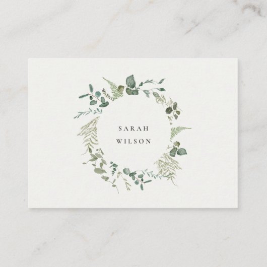 植物性ユーカリレシピ要求ブライダルシャワー エンクロージャーカード (裏面)