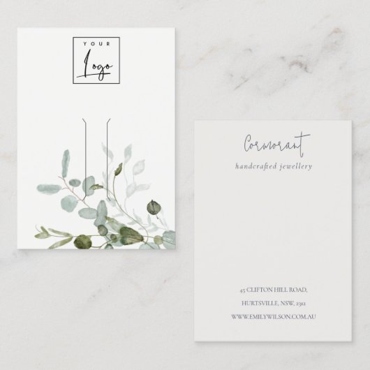 植物性ユーカリ動物相ロゴヘアクリップディスプレイ 名刺 (正面/裏面)