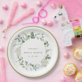 植物性ユーカリ水彩ブライダルシャワー ペーパープレート (パーティー)