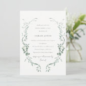 植物性ユーカリ水彩ブライダルシャワー 招待状 (スタンド正面)