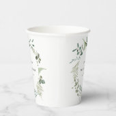 植物性ユーカリ水彩ブライダルシャワー 紙コップ (右)