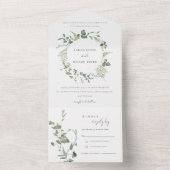 植物性ユーカリ水彩リース結婚ズ オールインワン招待状 (内側)