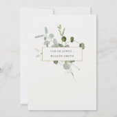 植物性ユーカリ水彩リース結婚ズ セーブザデート (裏面)