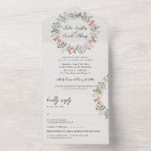 植物性ユーカリ秋リーフリース結婚ズ オールインワン招待状 (内側)