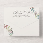 植物性ユーカリ秋リーフリース結婚ズ オールインワン招待状 (裏面)