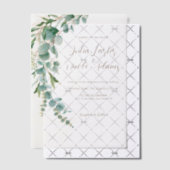 植物性ユーカリ秋リーフリース結婚ズ ベラム紙招待状 (オフセット (招待状))