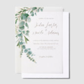 植物性ユーカリ秋リーフリース結婚ズ ベラム紙招待状 (オフセット)