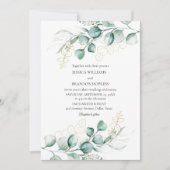 植物性ユーカリ素朴ボホ・グリー結婚ズ 招待状 (正面)