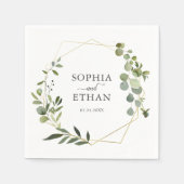 植物性ユーカリ結婚ス スタンダードカクテルナプキン (正面)