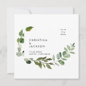 植物性ユーカリ結婚プススクエア日付を保存 セーブザデート (正面)