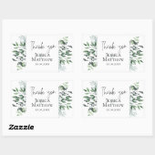 植物性ユーカリ結婚プタス標識 長方形シール (シート)