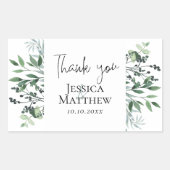 植物性ユーカリ結婚プタス標識 長方形シール (正面)