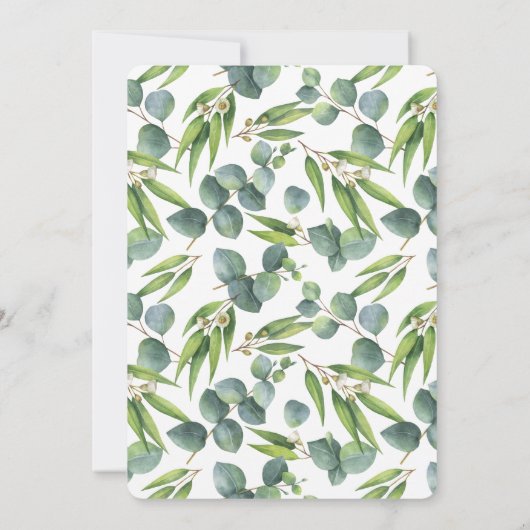 植物性ユーカリ結婚式招待状 招待状 (裏面)