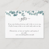 植物性ユーカリ結婚式RSVPエンクロージャカード 名刺 (正面)