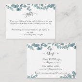 植物性ユーカリ結婚式RSVPエンクロージャカード 名刺 (正面/裏面)
