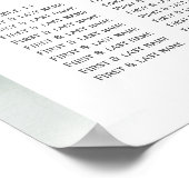 植物性ユーカリ緑のシーティングチャート ポスター (角)