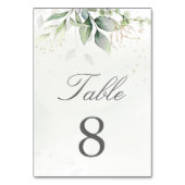 植物性ユーカリ緑の水色エレガント テーブルナンバー (正面)