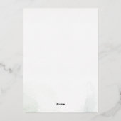 植物性ユーカリ緑の赤ちゃんシャワー金ゴールド 箔招待状 (裏面)