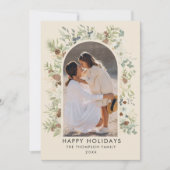 植物性ユーカリ緑カスタムのクリスマス シーズンカード (正面)