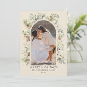 植物性ユーカリ緑カスタムのクリスマス シーズンカード (スタンド正面)