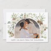 植物性ユーカリ緑カスタムのクリスマス シーズンカード (正面)