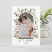 植物性ユーカリ緑カスタムのクリスマス シーズンカード (スタンド正面)