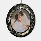 植物性ユーカリ緑カスタムのクリスマス セラミックオーナメント (左)