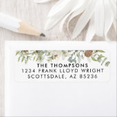 植物性ユーカリ緑カスタムのクリスマス ラベル (インサイチュ)