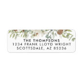 植物性ユーカリ緑カスタムのクリスマス ラベル (正面)