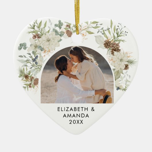 植物性ユーカリ緑2023クリスマス セラミックオーナメント (正面)