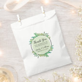 植物性ユーカリ葉カスタムウェディングありがとう フェイバーバッグ (クリップ留めされた状態)