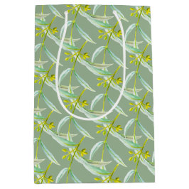 植物性ユーカリ葉スの水彩花芸術 ミディアムペーパーバッグ