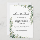 植物性ユーカリ葉スカードを保存 サンキューカード (正面)